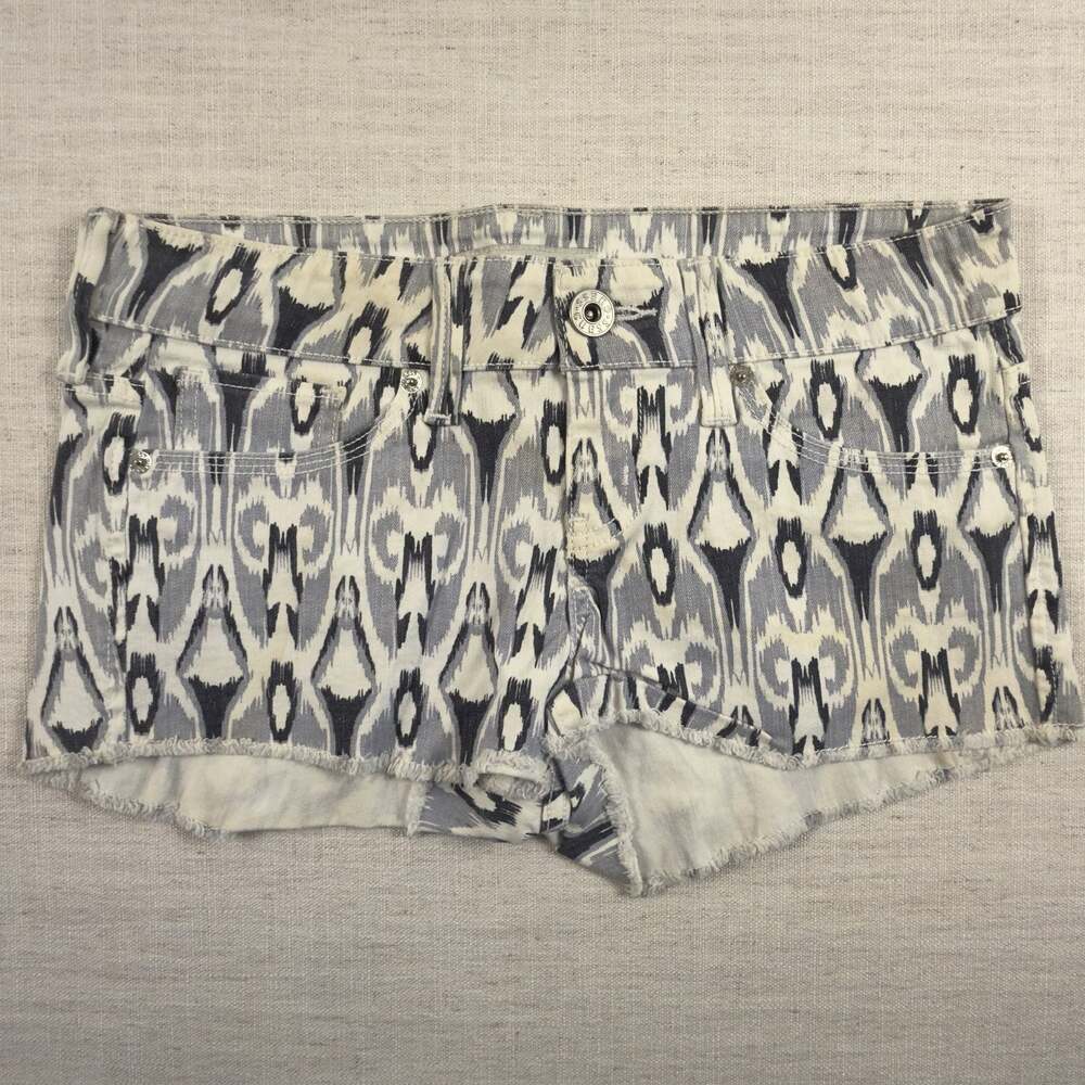 GUESS Los Angeles Low Rise Denim Short Sz 26 Wild Pattern